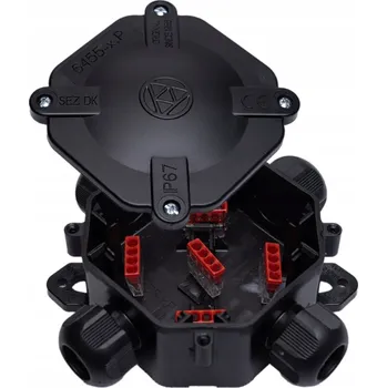 Elektroinstalační krabice Hermetická elektroinstalační krabice na stěnu černá s WAGO svorkami ACIDUR SEZ