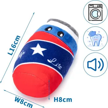 Hračka pro psa Plyšová hračka Nobleza - Plechovka koly 16 cm