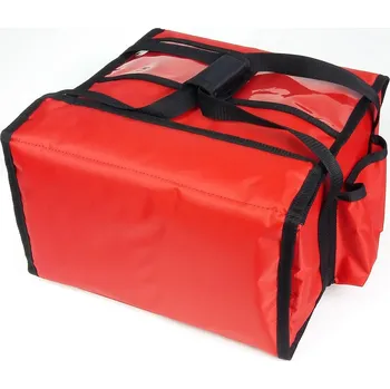 Taška na bowlingovou kouli FURMIS Taška na pizzu na 4 krabice 350x350 mm, z nylonu, červená s černým lemováním | FURMIS, T4S