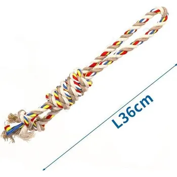 Hračka pro psa Bavlněné lano se 2 uzly Nobleza - 36 cm (béžové)