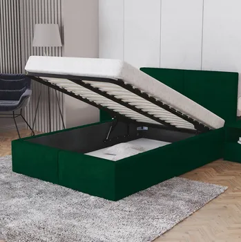 Postel Čalouněná jednolůžková postel ŚpijZdrowo 120x200, odstíny zelené