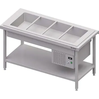 STALGAST Chladící centrální stůl s vanou na saláty 4x GN 1/1, 1570x750x880 mm | STALGAST, ST106151