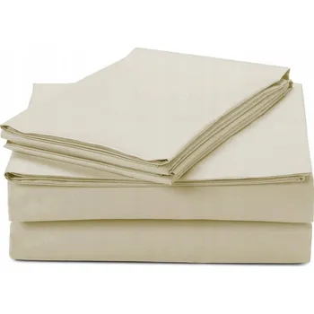 Prostěradlo PROSTĚRADLO BEZ GUMY LUXURY BAVLNĚNÝ SATÉN 200X220CM BÉŽOVÉ