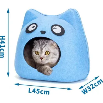 Pelíšek pro kočku Domeček pro kočku Nobleza Panda Blue 45x41x32 cm