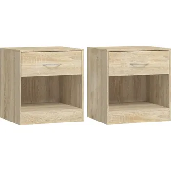 Noční stolek 2 noční stolky se zásuvkou, barva dubového dřeva