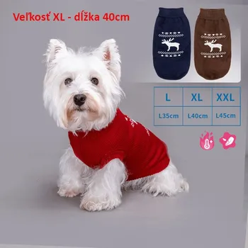 Obleček pro psa Svetr Elk pro psa Nobleza - XL 40 cm Barva: Červená