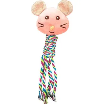 Hračka pro psa Plyšová hračka Nobleza - Myš se šňůrou 31 cm Barva: Červená