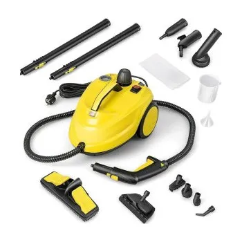 Parní čistič Parní čistič ES10431DE-YW s kolečky a tyčovou rukojetí, žlutý - A COSTWAY