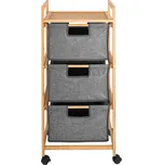 LIVARNO® Regál se 2 koši a policí / Pojízdný regál se 3 přihrádkami (regál se 3 přihrádkami)