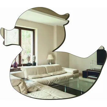 Zrcadlo Dekorativní Zrcadlo Akrylové Kachnička | Stříbrné | 260x200 mm