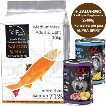 Krmivo pro psa Ani - pet Fresh Farm Adult Medium/Maxi Light - Salmon & Rice 10kg