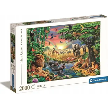 Puzzle Puzzle Clementoni Setkání v Africe, 2000 dílků + k objednávce puzzle zdarma