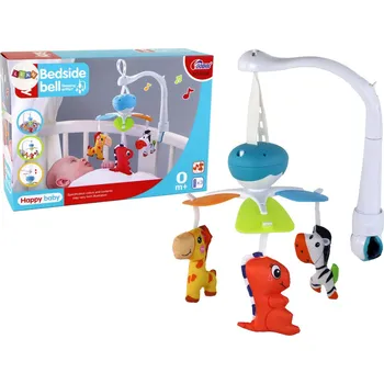 Hračka Lean Toys Bateriový kolotoč do postýlky, univerzální klipy modrý