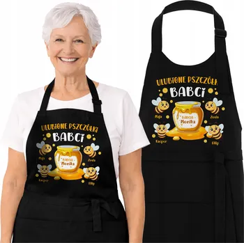 Kuchyňská zástěra KUCHYŇSKÁ ZÁSTĚRA PRO BABIČKU, PERSONALIZOVANÝ DÁREK, JMÉNA VNOUČAT