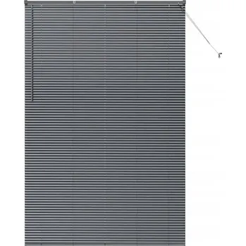 Žaluzie Okenní žaluzie se zatemňovací roletou, manuální ovládání, tmavě šedá, hliníková