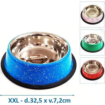 Miska pro psa Nerezová miska Nobleza XXL - mramorový design Barva: Červená