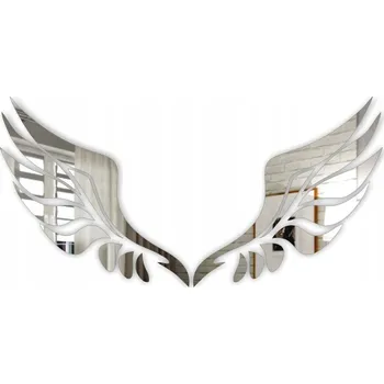 Zrcadlo Zrcadlo 3D zrcadlo "Křídla Světla" Stříbrné 100×50 cm – Dekorace