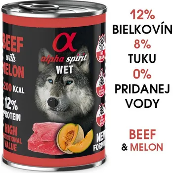 Krmivo pro psa Alpha Spirit Dog Wet Beef & Melon 400g