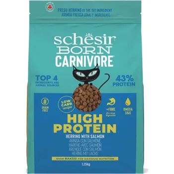 Krmivo pro kočku Schesir Cat Born Carnivore Adult - Čerstvý sleď a losos 1,25 kg