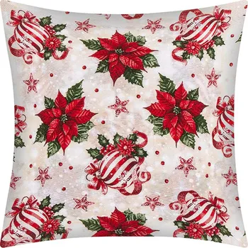 Povlak na polštářek Povláček Vánoce - 45x45 cm Červená,Zelená,Smetanová