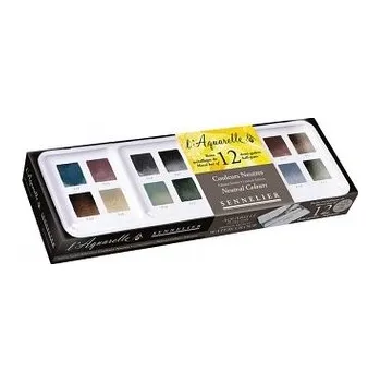 Speciální výtvarná barva Sada akvarelových barev Sennelier 12+12ks – Neutral