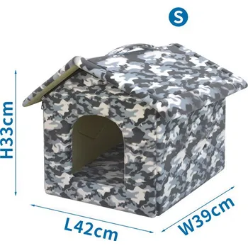 Pelíšek pro psa Nobleza Domeček pro zvířata GREY CAMOUFLAGE S 42 x 39 x 33 cm
