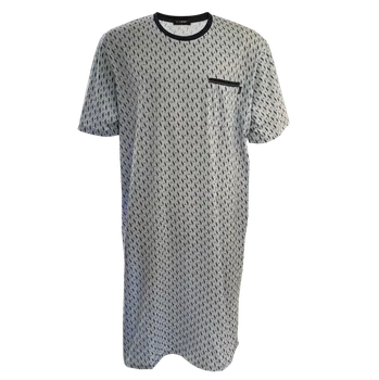 Pánská noční košile Pánská bavlněná noční košile C-lemon - AL3356-O Barva: Šedá, Velikost: 4XL