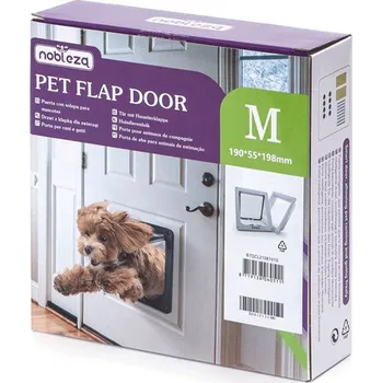 Dvířka pro psa Dvířka pro psy a kočky Nobleza SilentFlap M bílá 19,0 x 19,8 cm