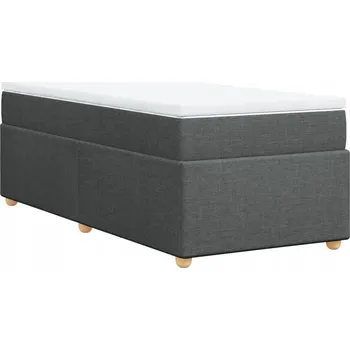 Postel Box spring postel s matrací tmavě šedá 80 x 200 cm textil Šedá 3285332