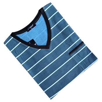 Pánská noční košile Pánská bavlněná noční košile C-lemon - AL3365-V Barva: Světle modrá, Velikost: 3XL