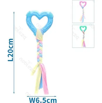 Hračka pro psa Gumové srdíčko Nobleza s bavlnou pro štěňata 20 cm Barva: Zelená