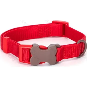 Obojek pro psa Obojek Nobleza s kostičkou Neon M (š. 2,0 cm x d. 30-50 cm) Barva: Červená