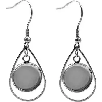 PourArt Lůžko na pryskyřici Náušnice ocel OLT06 Slza 1 pár