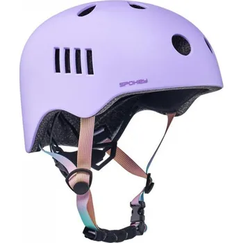 Cyklistická přilba Spokey PUMPTRACK Helma na kolo, inline, skate, freeride, 48-57 cm, fialová
