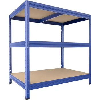 Dílenský regál Kovový regál do spíže Biedrax 50 x 60 x 120 cm, modrý - 3 police MDF