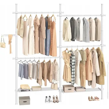 Věšák Věšák na oblečení SONGMICS šatní tyč šatní tyče regál bílý