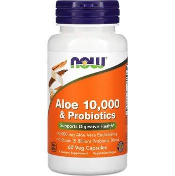 NOW Foods - Aloe 10,000 & Probiotika, 60 veg kapslí