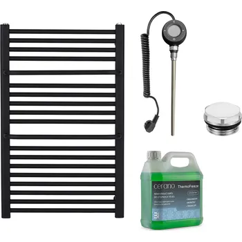 Radiátor CERANO - Koupelnový elektrický radiátorový set Antonio - WIFI - 300W - černá matná - 860x550 mm