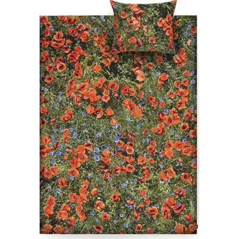 Povlečení Foonka, Povlečení Hayka vlčí máky jednoduché s povlakem na polštář 70 x 80 cm 135 x 200 cm - Formadore