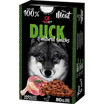 Pamlsek pro psa Alpha Spirit Dog Naturals - Sušené kachní maso 80g