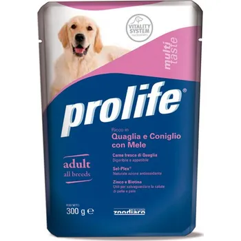 Krmivo pro psa Zoodiaco Prolife Adult - prepelice a králík s jablkem 300g