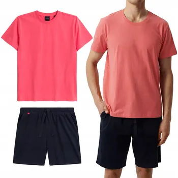 Pánské pyžamo PÁNSKÉ PYŽAMO Atlantic NMP-379 Volný Krátký Set 100% BAVLNA - M