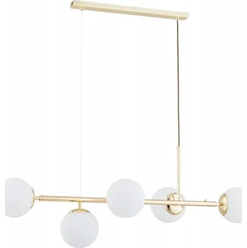 Stropní svítidlo DANSA 5xE14 zlaté koule bílé nad stůl jídelna závěsné Alfa