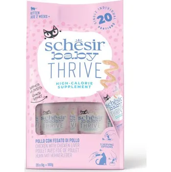 Krmivo pro kočku Schesir Baby&Kitten Thrive - kuřecí proteinová pochoutka 20x8g