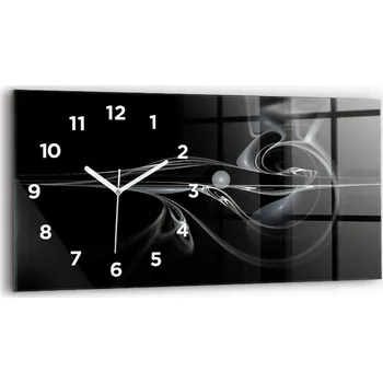 Hodiny Minimalistické Skleněné Nástěnné Hodiny S Potiskem Kouř Abstraktní 60x30 cm