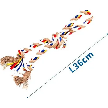 Hračka pro psa Bavlněné lano s 3 uzly Nobleza - 36 cm (béžové)