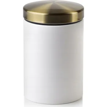 Dóza na potraviny Kovová bílá dóza na káva, čaj a cukr