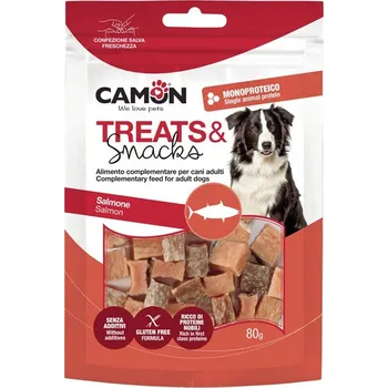 Pamlsek pro psa Camon Treats&Snacks Dog - Kousky z lososa s kůží 80g