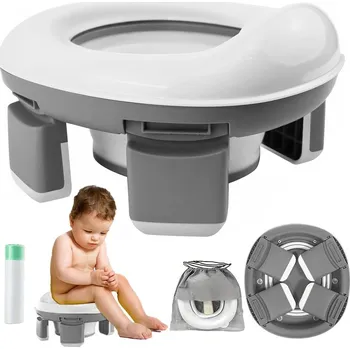 Nočník SKLÁDACÍ CESTOVNÍ NOČNÍK PRO DĚTI 2V1 HYGIENICKÝ BEZPEČNÉ MATERIÁLY