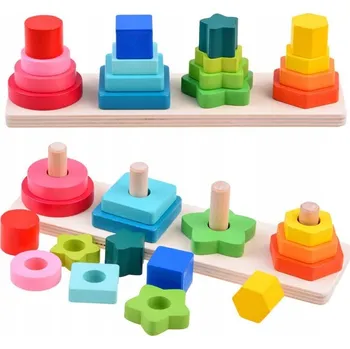 Dřevěná hračka Dřevěná logická hračka Sorter Puzzle ZA3897